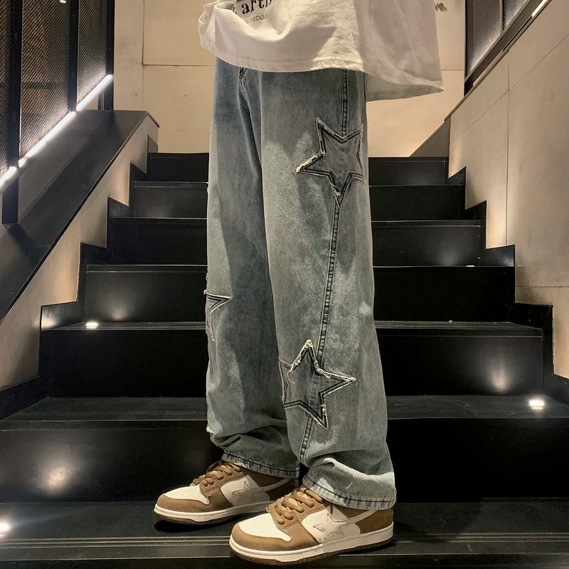 Starry Wide-Leg Denim Trousers™
